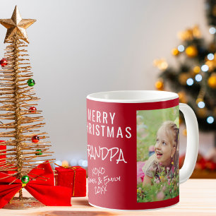 Mug Grand-père Joyeux Noël Photo rouge