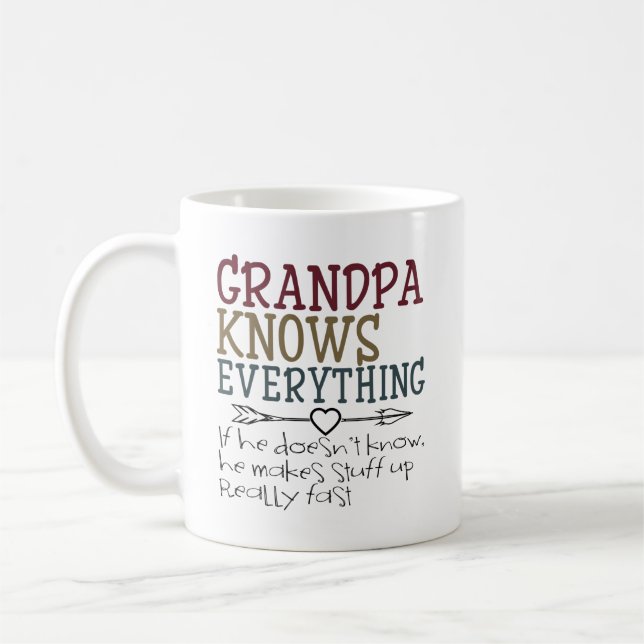 Mug Grand-père sait tout de ses petits-enfants (Gauche)