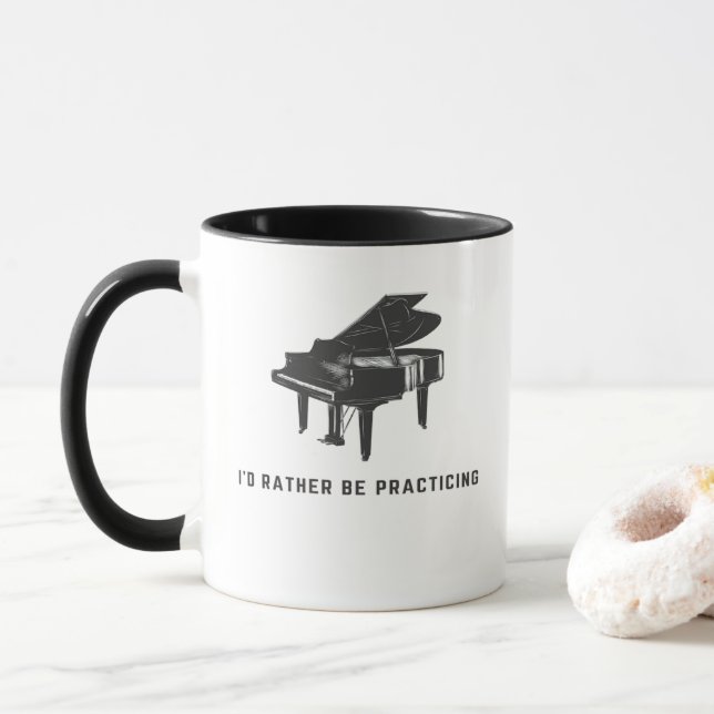 Mug Grand Piano Funny Pianiste professeur de piano (Avec donut)