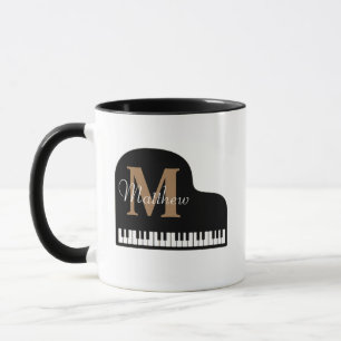 Mug Grand piano Monogramme avec le nom Pianiste