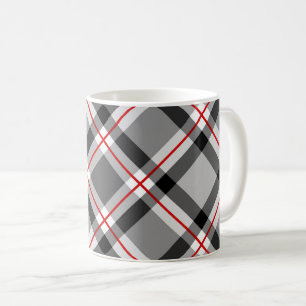 Mug Grand Plaid moderne, noir, blanc, gris et rouge