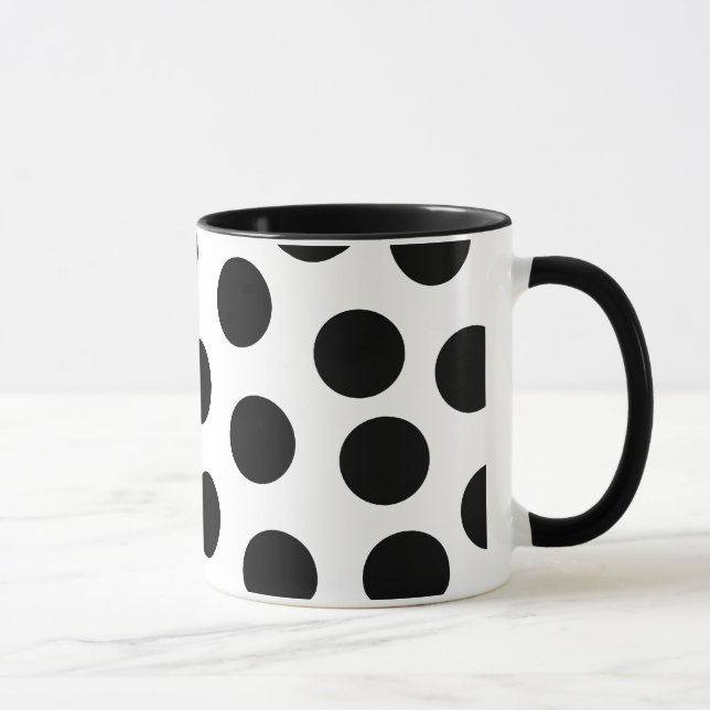 Mug Grand pois noir sur l'arrière - plan (Droite)