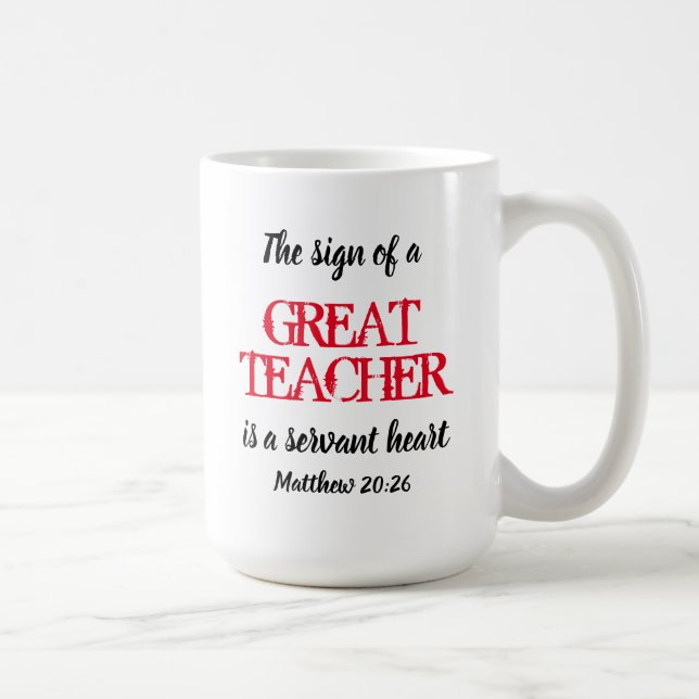 Mug GRAND PROFESSEUR SERVANT DE COEUR Merci Écriture (Droite)