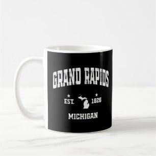 Mug Grand Rapids Michigan MI Drapeau Vintage Athlétiqu
