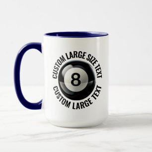 Mug Grand texte BLEU NAVY Combiné 15oz 8 Ball personna