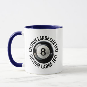 Mug Grand texte BLEU NAVY Combo 325ml 8 Ball personnal
