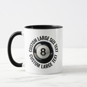 Mug Grand texte Combo 11oz noir Boule 8 personnalisée