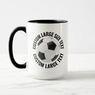 Mug Grand Texte Combo BLACK 425g Soccer Personnalisé