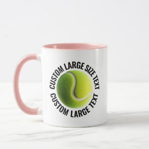 Mug Grand texte Combo PINK 325ml Tennis personnalisé