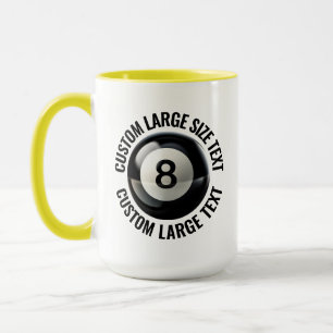 Mug Grand Texte JAUNE Combo 15oz Personnalisé 8 Balle