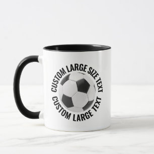 Mug Grand Texte Noir Combo 11oz Soccer Personnalisé