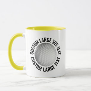 Mug Grand texte YELLOW Combo 11oz Golf personnalisé