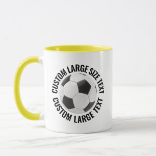 Mug Grand Texte YELLOW Combo 11oz Soccer Personnalisé