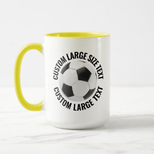 Mug Grand Texte YELLOW Combo 15oz Soccer Personnalisé