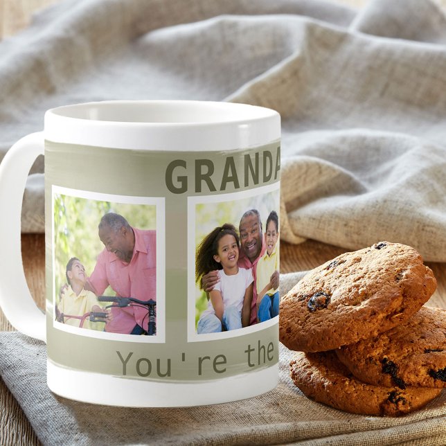 Mug Grand Vous êtes le meilleur - 3 Photo Khaki Stripe (Créateur téléchargé)