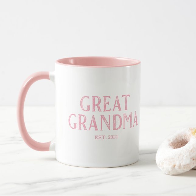 Mug Grande Année de grand-mère rose établie (Avec donut)
