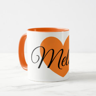 Mug Grande café personnalisé par copie orange mignon