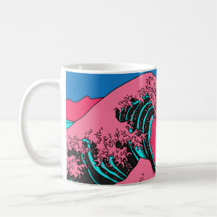 Mug Grande vague dans le style Vaporwave Pop Art. Affi
