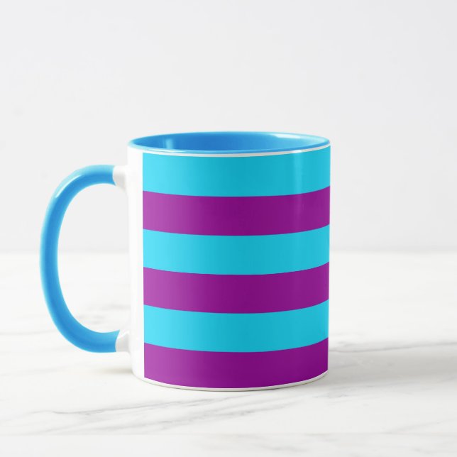 Mug Grandes bandes bleues et violettes (Gauche)