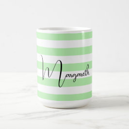 Mug Grandes bandes vertes Pastel personnalisées