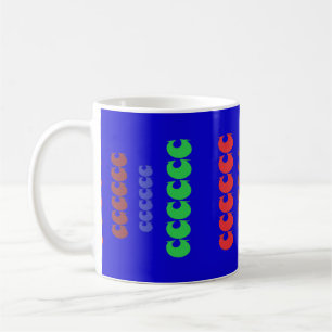 Mug Grandes formes motifs sur bleu royal