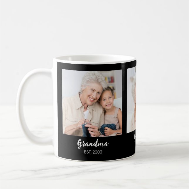 Mug Grandma Established Script Black 3 Photo (Gauche)