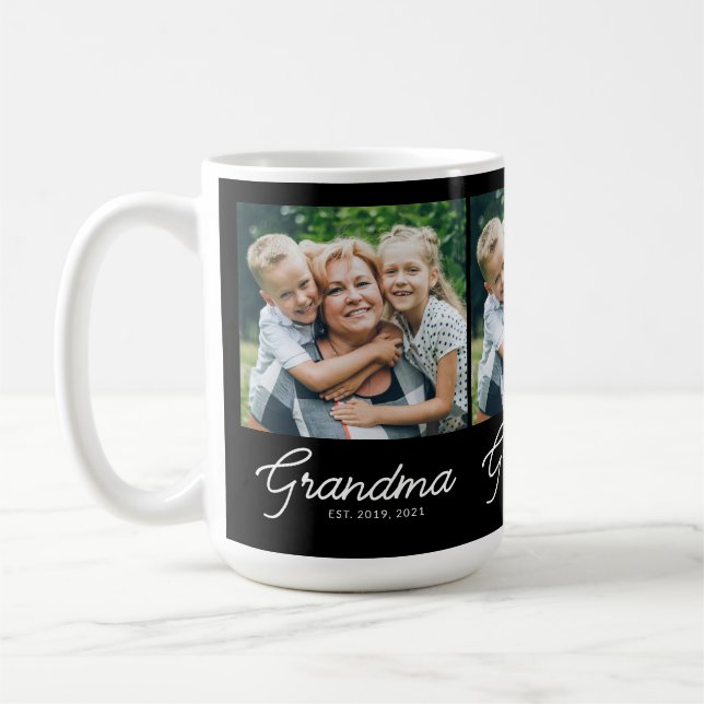 Mug Grandma Established Script Black Photo (Gauche)