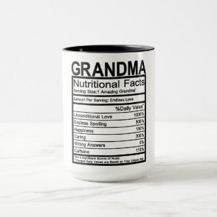Mug Grandma - Faits nutritionnels