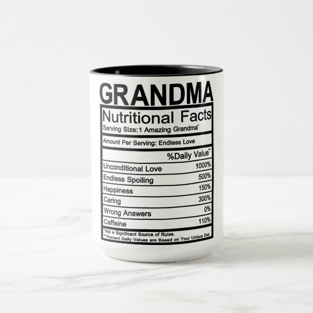 Mug Grandma - Faits nutritionnels (Centre)