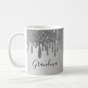 Mug Grandma Parties scintillant en argent