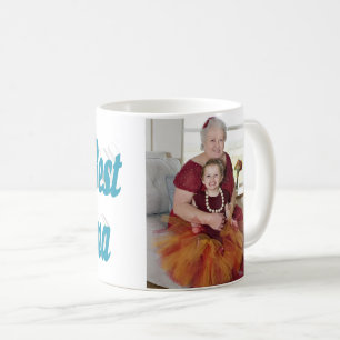 Mug Grandma photo ciel bleu typographie