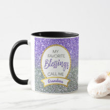 Grandma Purple Silver Favoris Blessings Parties sc