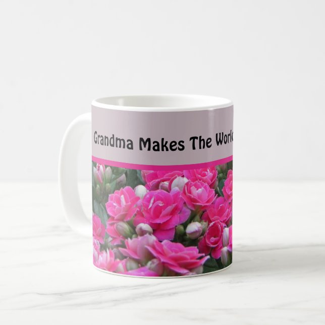 Mug Grandma spéciale belle jardin fleuri rose Fleur (Devant gauche)