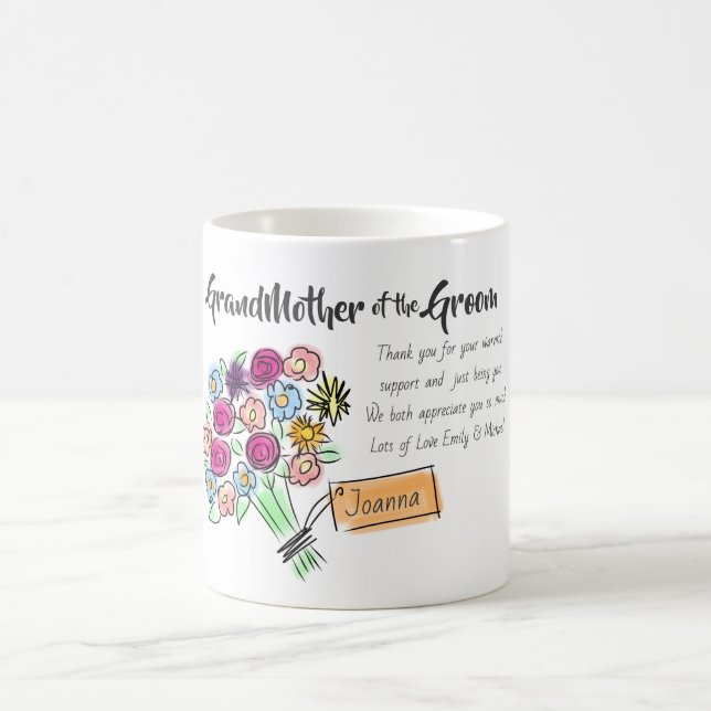 Mug GrandMother de Groom Message de remerciement perso (Centre)