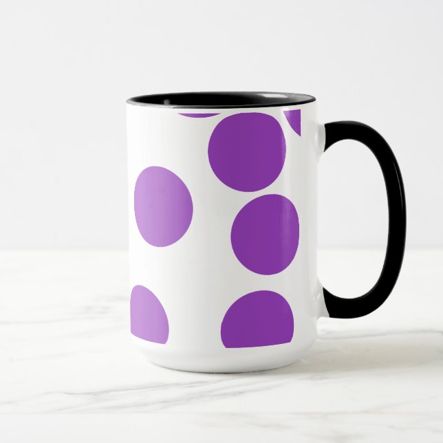 Mug Grands points pourpres sur le blanc (Droite)