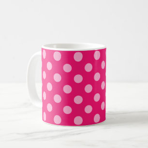 Mug Grands points rétro - rose sur un arrière - plan r
