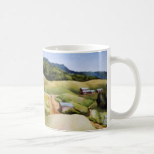 Mug Grange rurale de champs de ferme de paysage de