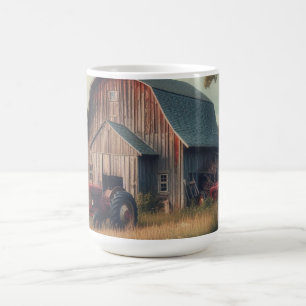 Mug Grange rustique vintage et vieux tracteurs