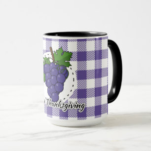 Mug Grape on Violet Plaid