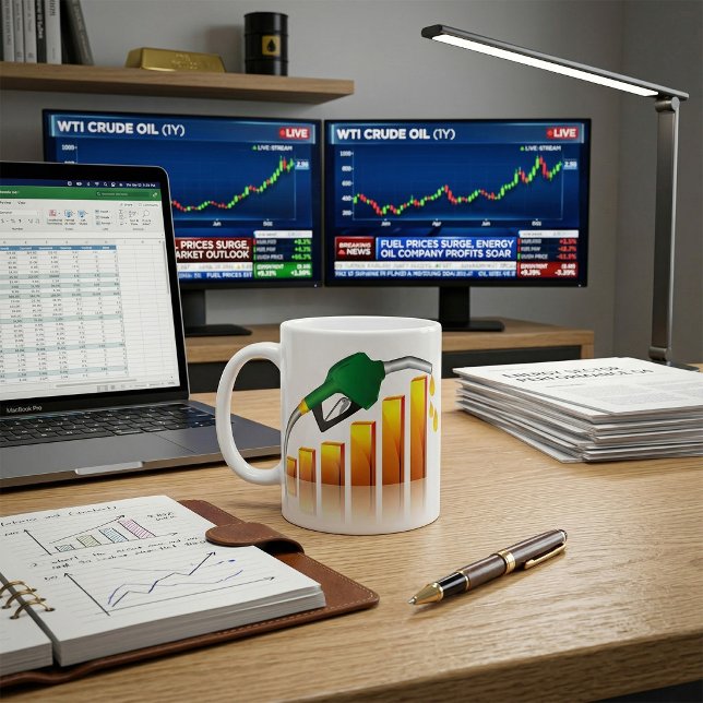 Mug Graphique à barres de l'inflation due à la hausse  (Créateur téléchargé)