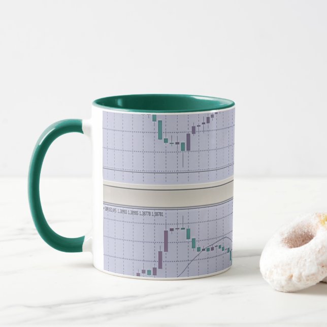 Mug Graphique à chandeliers Forex (Avec donut)