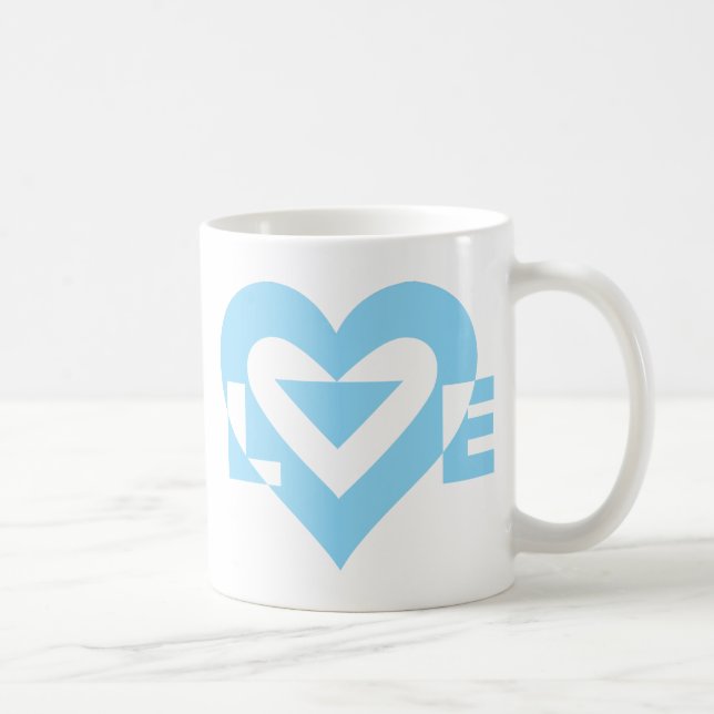 Mug Graphique d'amour cool, Bleu (Droite)