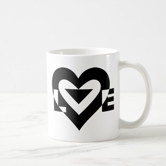 Mug Graphique d'amour cool, noir (Droite)