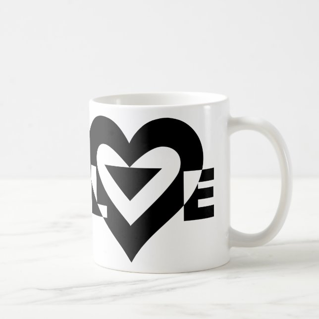 Mug Graphique d'amour cool, noir (Droite)