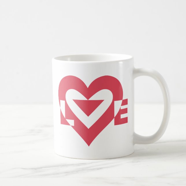 Mug Graphique d'amour cool, rose cerise (Droite)