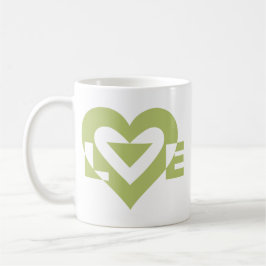 Mug Graphique d'amour cool, Vert Sage