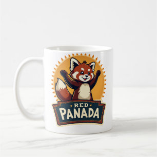 Mug Graphique d'animal rétro vintage de panda roux dab