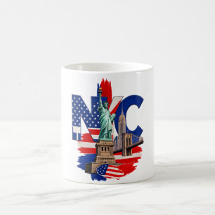 Mug Graphique de la skyline patriotique de NYC New Yor