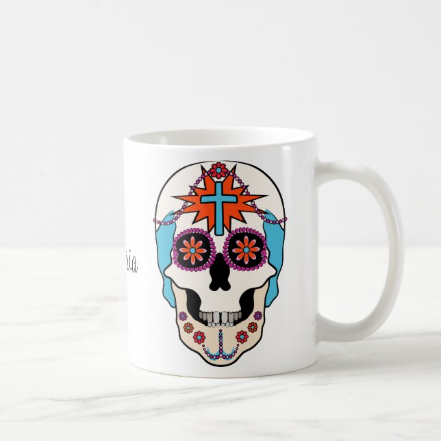 Mug Graphique des crânes de sucre (Droite)