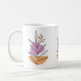 Mug Graphique feuille moderne avec arrière - plan blan